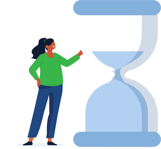 Hourglass white blob