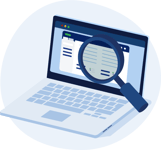 magnifying glass blob icon